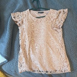 Light pink floral lace top